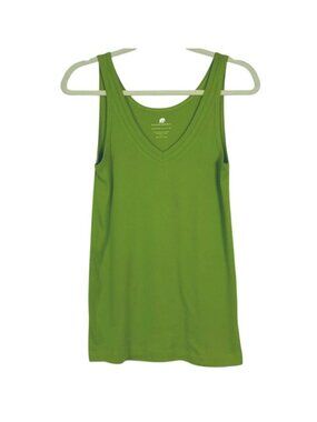 Banana Republic Leslie Tank Top Green Size Large Ribbed Organic Cotton Blend